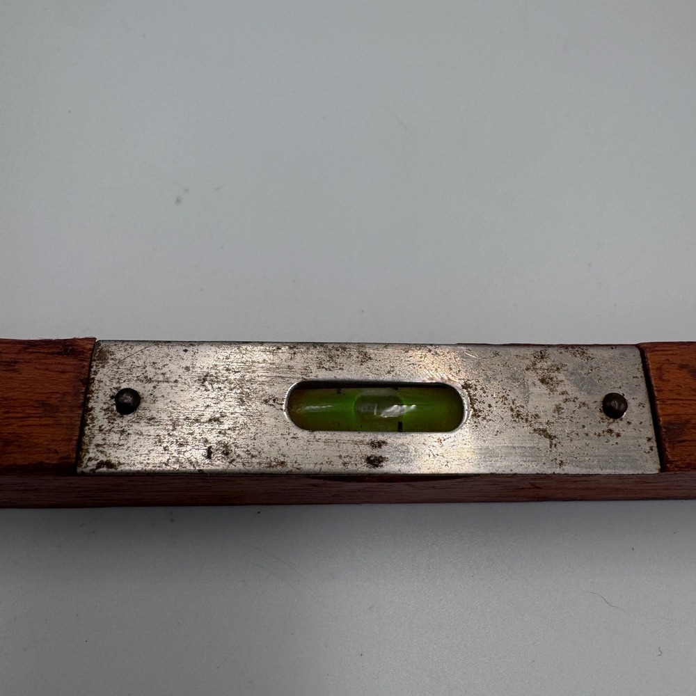 Vintage Wooden Torpedo Level 9 Inch Tapered Wood Spirit Level Tool Antique Style